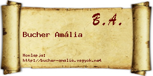 Bucher Amália névjegykártya
